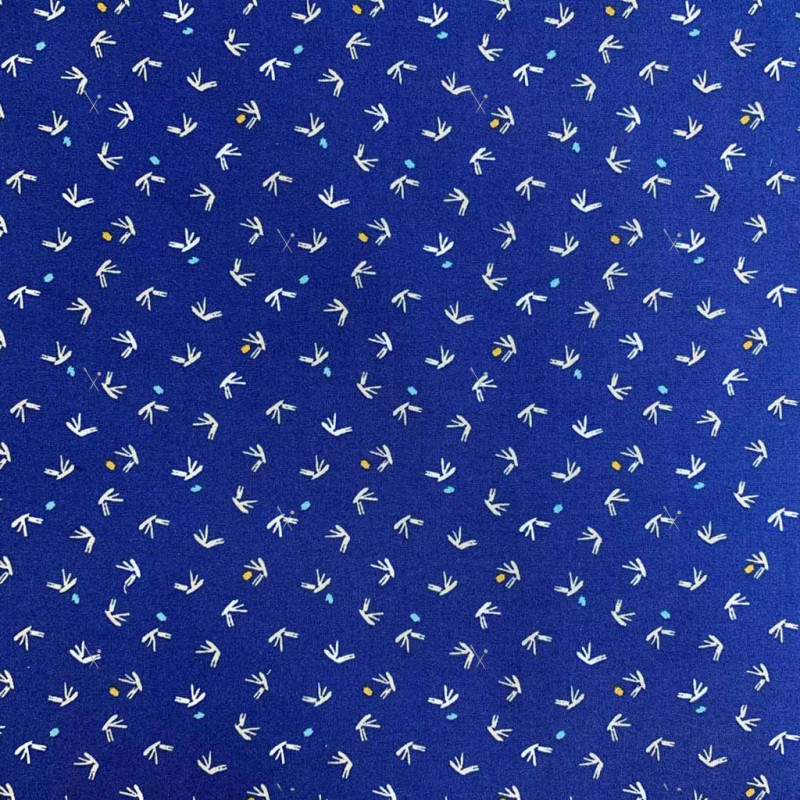 Printed Viscose TISTA Dark Blue / Sandy